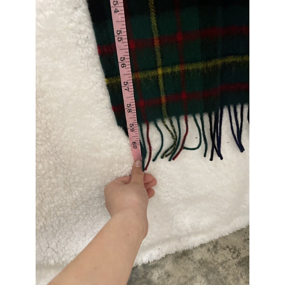 Clads Scotland Wool Tartan Scarf Plaid Pattern Fringe Preppy Classic - Picture 3 of 4